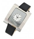 Zegarek Perfect G218 biało-srebrna tarcza czarny pasek
