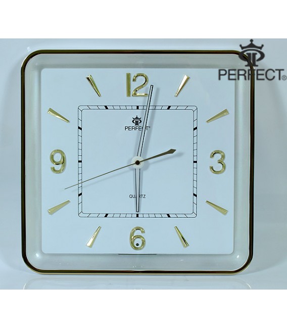 Zegar ścienny analogowy Perfect PW 165 biała tarcza