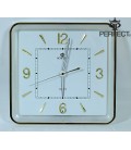 Zegar ścienny analogowy Perfect PW 165 GOLD biała tarcza
