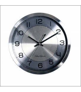 Zegar ścienny analogowy Perfect PW 192 srebrny srebrna tarcza Ø 30.5