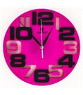 Zegar ścienny analogowy Perfect WL 689A Różowa tarcza czarne cyfry Ø 26.0
