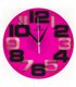 Zegar ścienny analogowy Perfect WL 689A Różowa tarcza czarne cyfry
