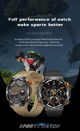 Smartwatch Hagen HB46 czarny pasek niebieski 3