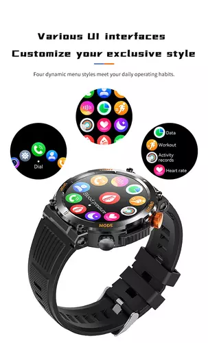 Smartwatch Hagen HB46 czarny pasek niebieski 7