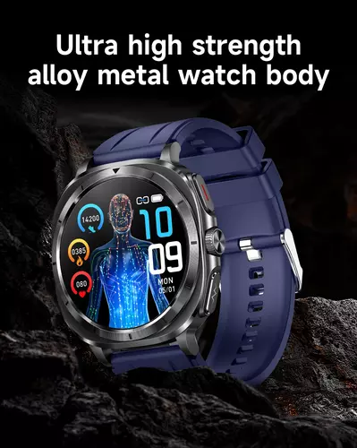 Smartwatch Hagen HB50 czarny pasek brązowy 6