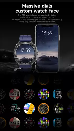 Smartwatch Hagen HB50 czarny pasek brązowy 14