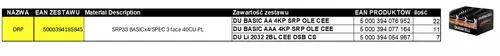 Zestaw Duracell -zestaw 40 CU Mały Nowy /LR6-22+LR3-11+2032-7/ 3