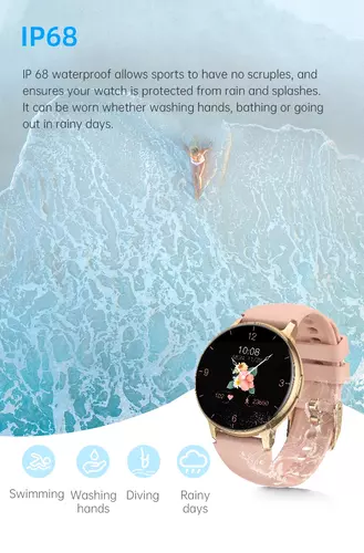 Smartwatch Hagen HB37 srebrny różowy silikon 2