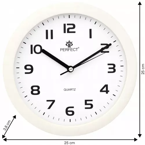 Zegar ścienny analogowy Perfect 7130 Biały Ø 25.5 3