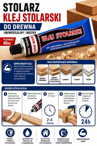 Klej stolarski Tuba 40ml 3