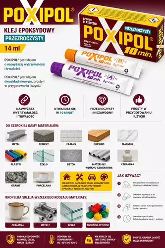 Klej POXIPOL przeżroczysty 14ml 3