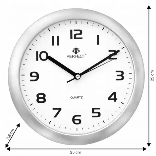 Zegar ścienny analogowy Perfect 7130 Srebrny Ø 25.5 3