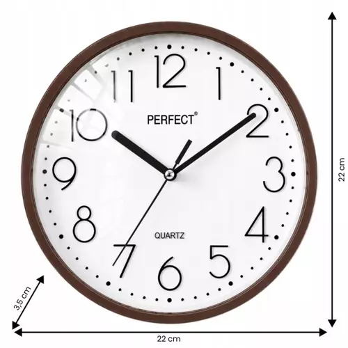 Zegar ścienny analogowy Perfect FX-5814 Brązowy Ø 22CM 3