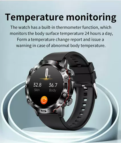 Smartwatch Hagen HB31 czarny skórzany pasek+czerwony silikon 13