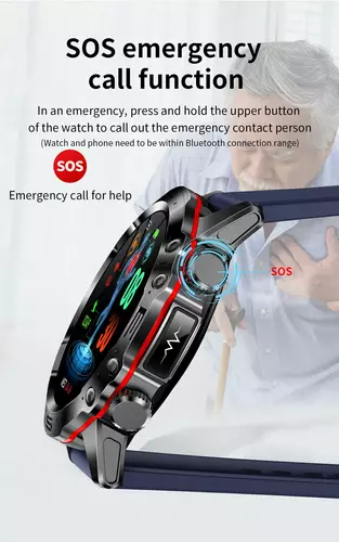 Smartwatch Hagen HB31 czarny skórzany pasek+czerwony silikon 14