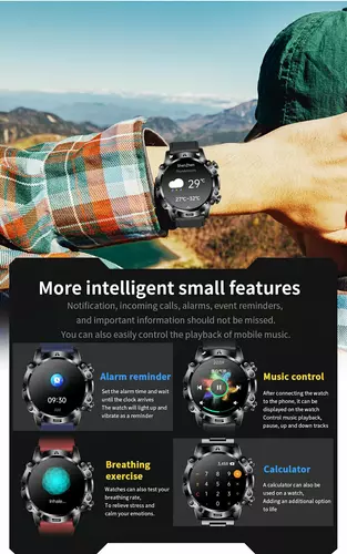 Smartwatch Hagen HB31 czarny czarna bransoleta 4