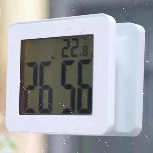 Budzik LCD Perfect JB-8209 z przyssawką Biały 6