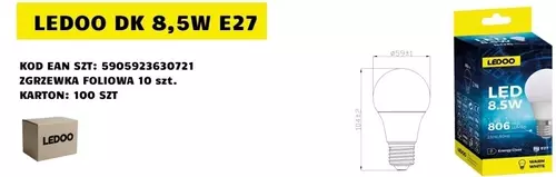 Żarówka Ledoo DK 8.5W E27 2