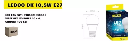 Żarówka Ledoo DK 10,5W E27 2