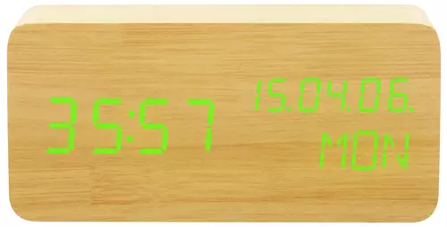 Budzik XONIX GHY-018 jasnobrązowy z zielonym wyświetlaczem 2