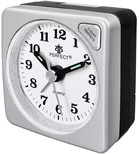 Budzik Kwarcowy Perfect A212 C2 SREBRNY 2