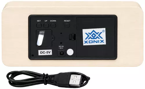 Budzik XONIX GHY-006 biały z białym wyświetlaczem 3
