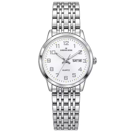 Zegarek JORDAN KERR L1079 IPS Srebrna Tarcza Srebrne cyfry 2