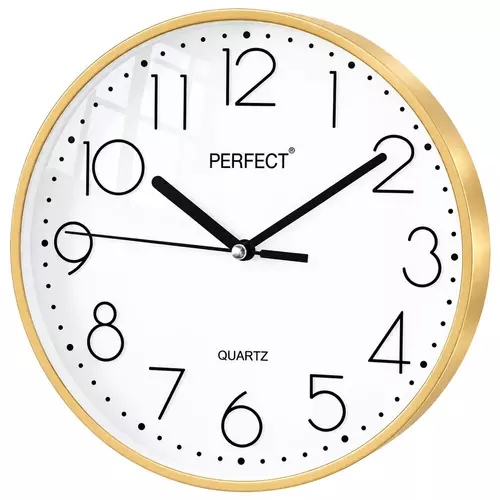 Zegar ścienny analogowy Perfect FX-5814 Złoty Ø 22CM 2