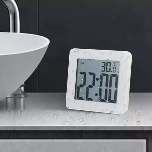 Budzik LCD Perfect JB-8209 z przyssawką Biały 4