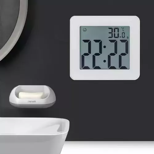 Budzik LCD Perfect JB-8209 z przyssawką Biały 5