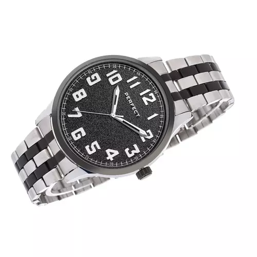 Zegarek PERFECT METAL M111 -08 SILVER/BLACK TARCZA CZARNA 2