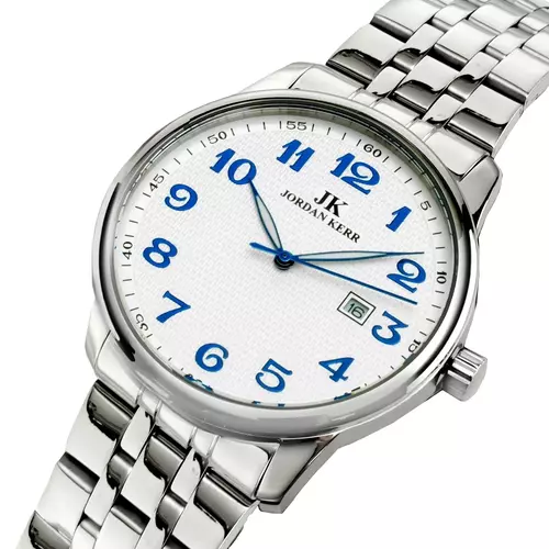 Zegarek Jordan Kerr C4008 stalowy metal CYFRA BLUE 4