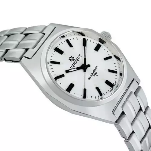 Zegarek Kwarcowy PERFECT P186-01 tarcza biała index black 2