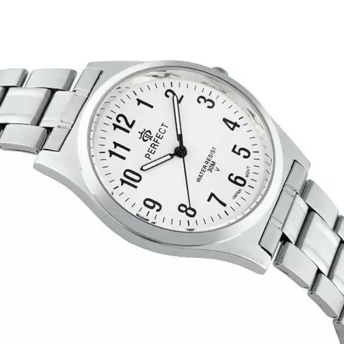 Zegarek Kwarcowy PERFECT R52-01 Metal Standard Męski tarcza biała 2