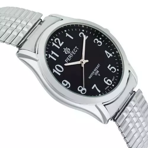 Zegarek Kwarcowy PERFECT X410-04 Silver Gumka  męska TARCZA CZARNA 2
