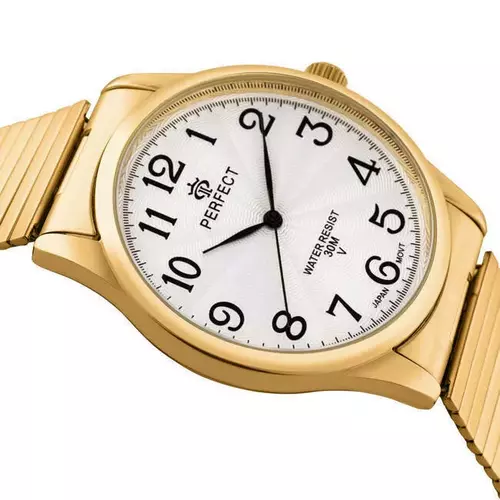 Zegarek Kwarcowy PERFECT XM421-12G Gold Gumka męska  2