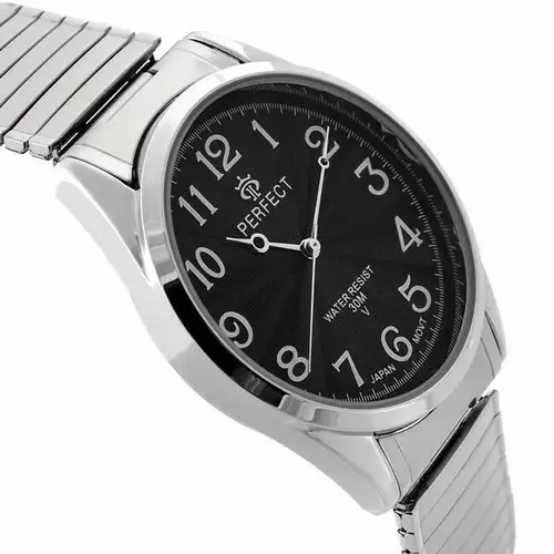 Zegarek Kwarcowy PERFECT X532-03 Silver Gumka męska TARCZA CZARNA 2