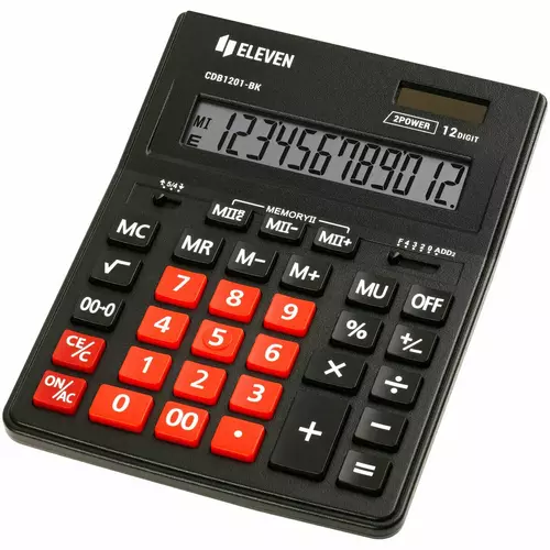 Kalkulator Eleven CDB1201BK-RD 2