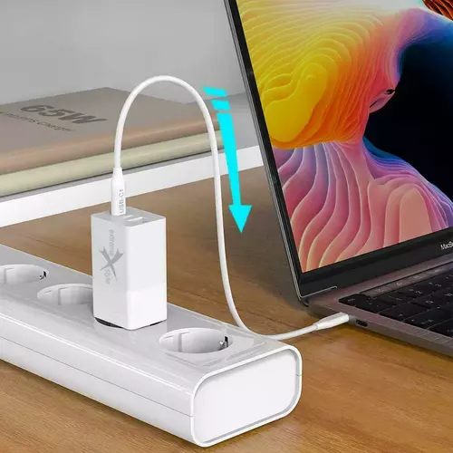 Ładowarka sieciowa eXtremestyle GaN evo 65W 2xUSB-C+USB TC65CCUGAN 3