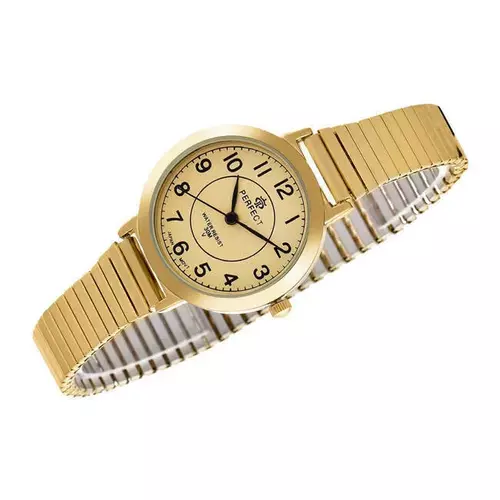 Zegarek PERFECT gumka damska gold  X283-09 tarcza z ringiem 2