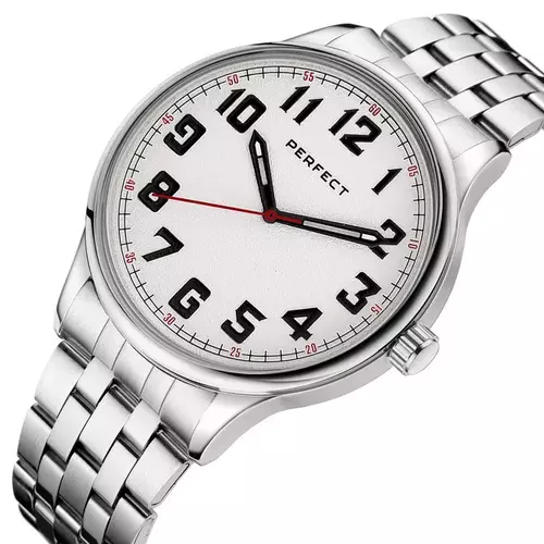 Zegarek PERFECT M111 - 02  IPS  TARCZA SILVER sekundnik red 2