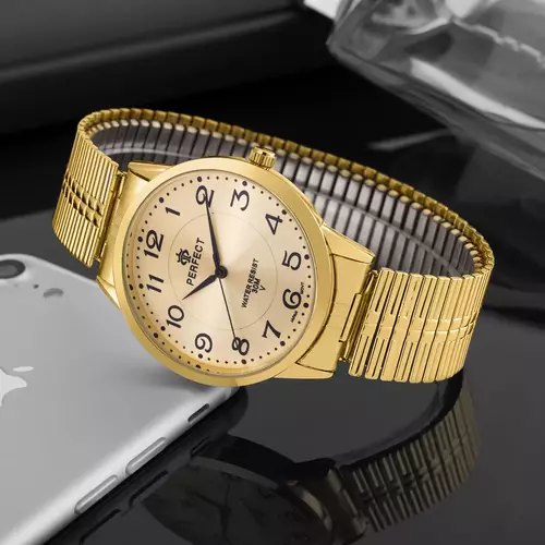 Zegarek Kwarcowy PERFECT X412-16 GOLD Gumka męska TARCZA GOLD 3