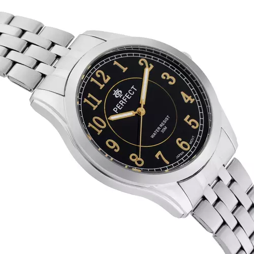 Zegarek Kwarcowy PERFECT R403J-35  Metal Standard Męski tarcza czarna/gold 2