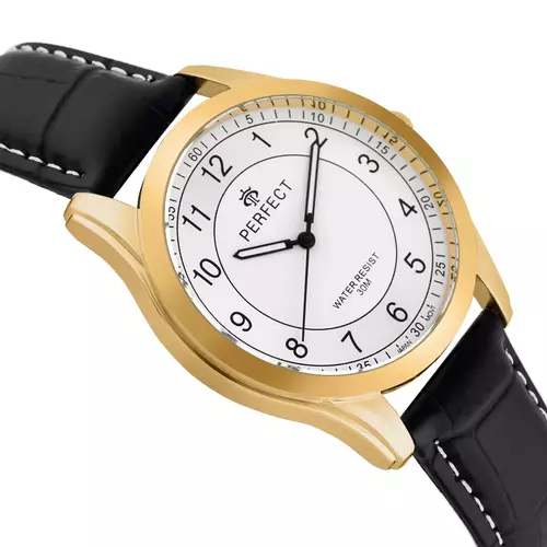 Zegarek PERFECT pasek męski XXL STD C403H-17  GOLD  pasek czarny 2