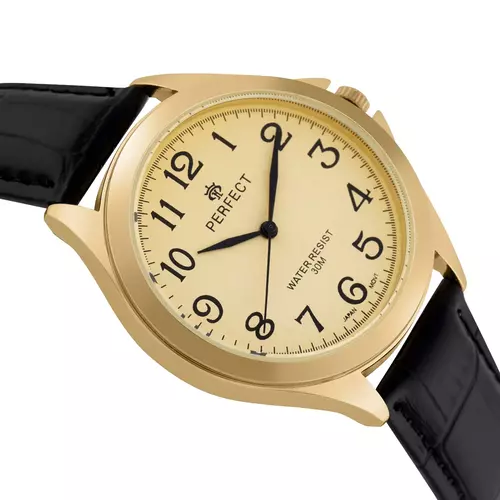 Zegarek PERFECT pasek męski XXL STD C412B-07 GOLD tarcza gold 2