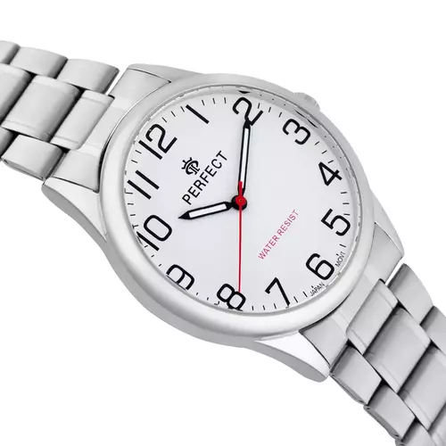 Zegarek Kwarcowy PERFECT R418G-22   Metal Standard Męski tarcza biała/red 2