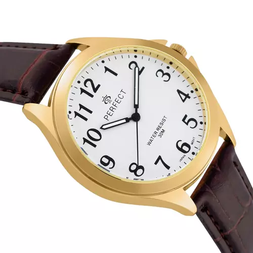 Zegarek PERFECT pasek męski XXL STD C412D-10 GOLD 2