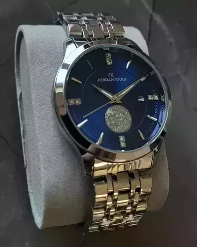Zegarek kwarcowy JK L1065 IPS niebieska tarcza 4