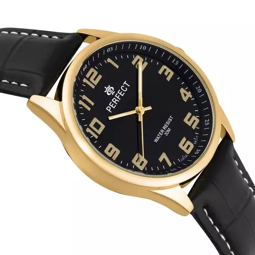 Zegarek Kwarcowy PERFECT C405L-08 Gold TARCZA CZARNA 2