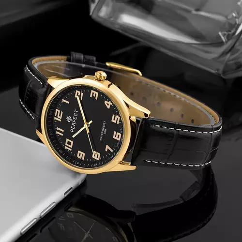 Zegarek Kwarcowy PERFECT C405L-08 Gold TARCZA CZARNA 3